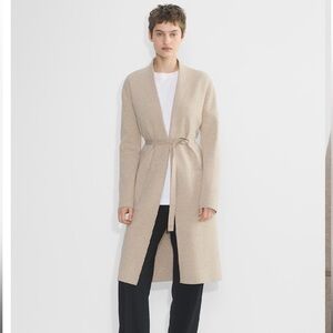 Babaton Beige Belted Longline Cardigan